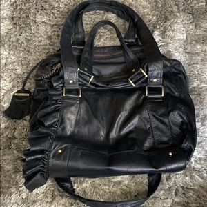 Anne- Valerie Hash ruffle leather satchel